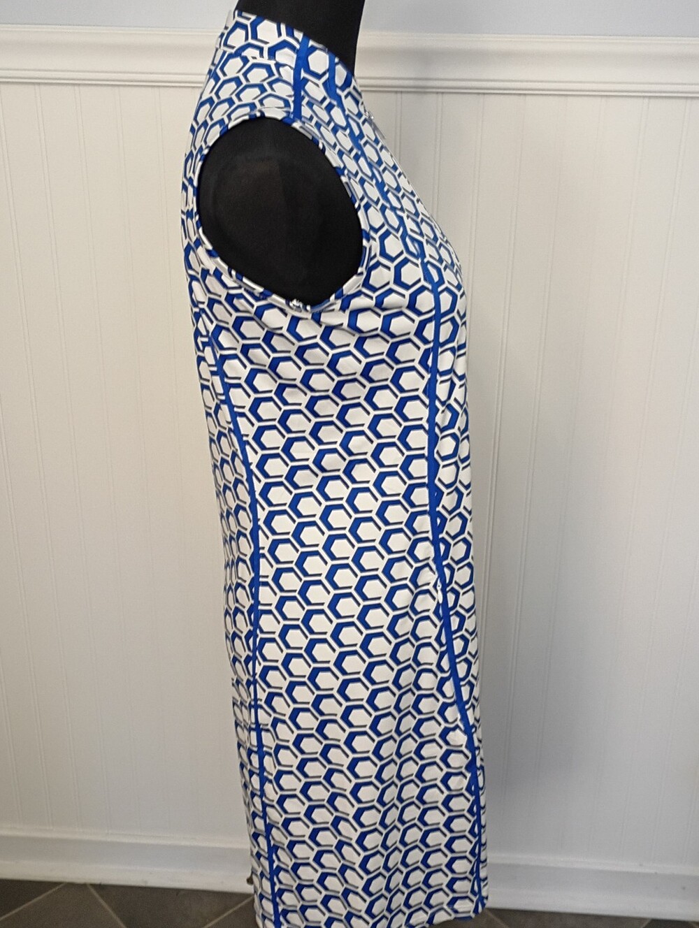 NWT Tail Mika Golf Dress Blue White Geometric Print Size Small - Picture 7 of 13